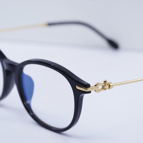 Fred FG50005F 001 Square 51mm Eyeglasses - Black/Gold - Picture 4 of 10